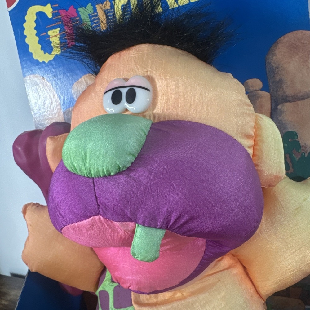 VTG 1992 Fisher Price Orange Caveman Puffalump Stuffed Grunts Plush Flawed!!!! - Picture 5 of 7